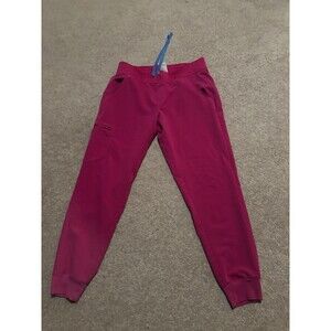 FIGS Women Scrub Pants M Pink Jogger Activewear Zamora Logo
